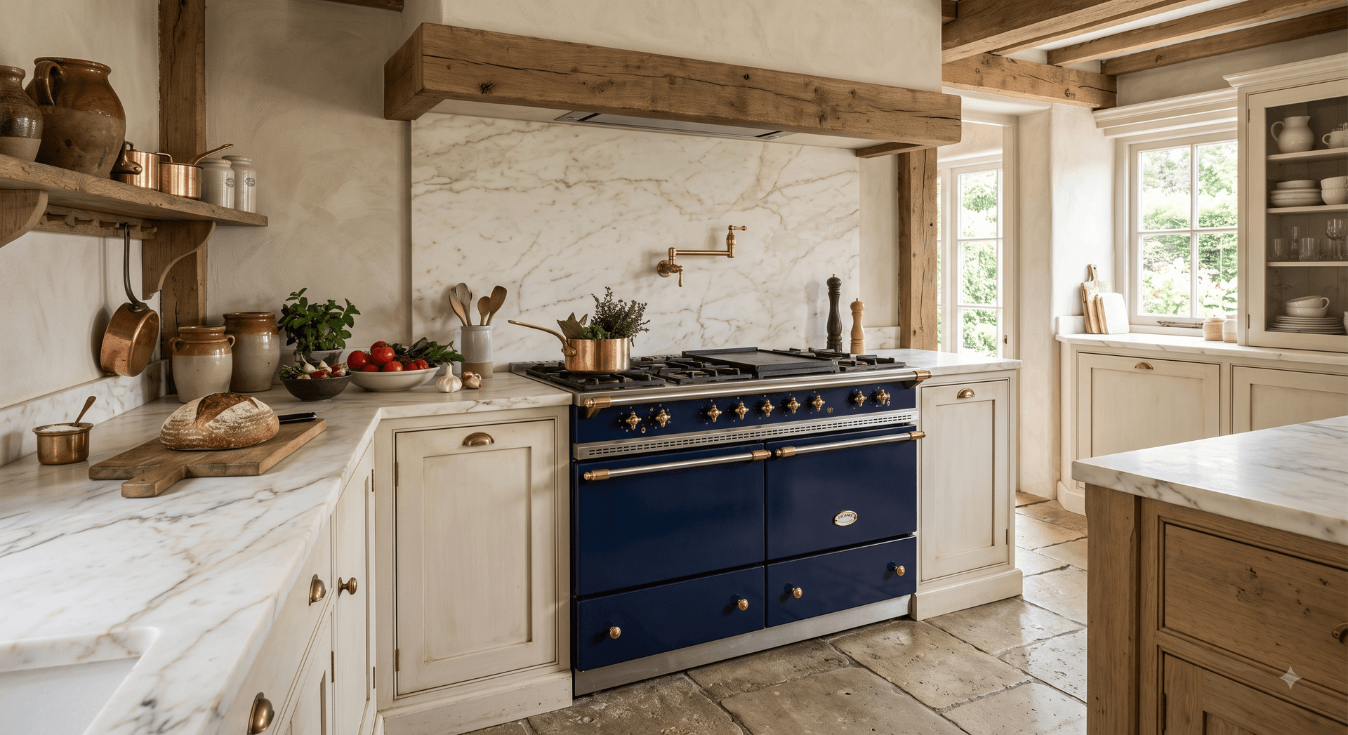 Designing a French Country Kitchen with Natural Stone Worktops 
